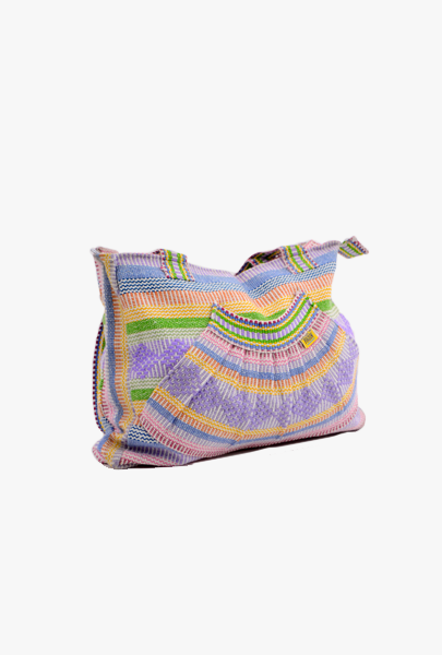 ShopMucho Woven Rainbow Stripe Clutch Bag